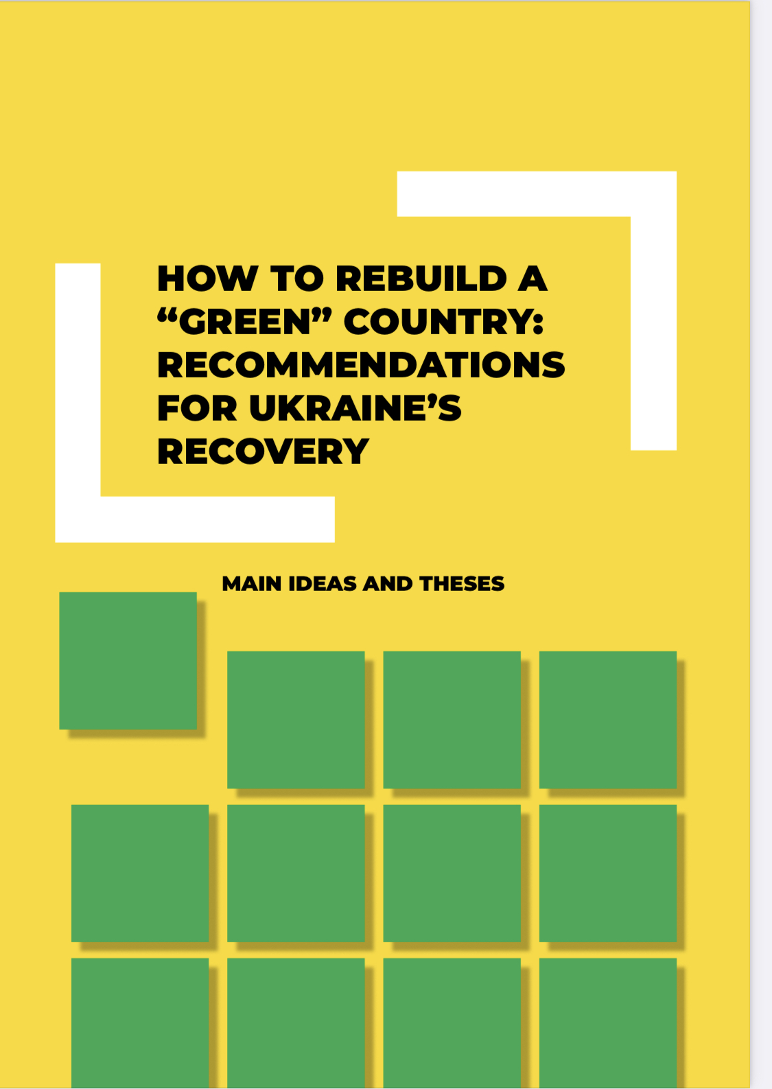 How to rebuild a “green” country: recommendations for Ukraine’s recovery
