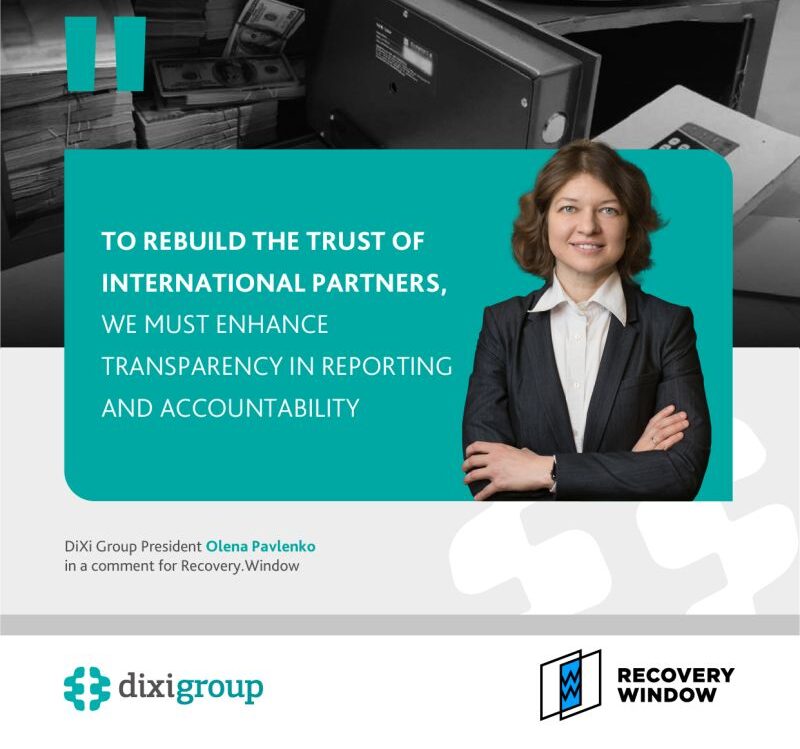 To restore the trust of international partners, it is necessary to increase transparency in reporting and accountability, says Olena Pavlenko in her commentary for Window of Recovery
